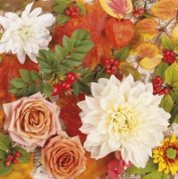 Servilletas 33x33 cm - Autumn Flowers Wallpaper