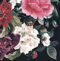 餐巾33x33厘米 - Painted Baroque Bouquet on Black 