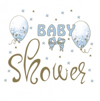 Салфетки 33x33 см - Baby Shower Blue