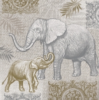 Serviettes 33x33 cm - Indian Style Elephants