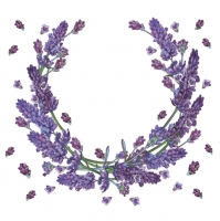 Napkins 33x33 cm - Lavender Wreath