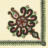 Servilletas 33x33 cm - Parzenica Mountain Embroidery Folk on Ecru