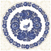 Napkins 33x33 cm - Plate with Bird Włocławek Fajans
