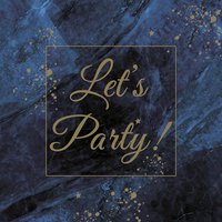 Serviettes 33x33 cm - Lets Party on Blue Marble with Gold