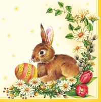 Napkins 33x33 cm - Easter Egg & Hare Yellow