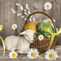 Servietten 33x33 cm - Lamb next Easter Basket
