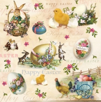 Napkins 33x33 cm - Happy Easter Animals