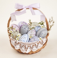 Servietten 33x33 cm - Traditional Easter Basket with Lace