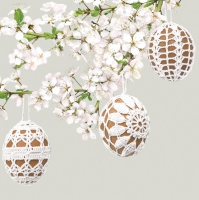 Servilletas 33x33 cm - Embroidered Eggs on a Cherry Twig 