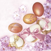 Serviettes 33x33 cm - Elegant Pink Eggs Composition