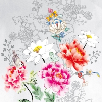 餐巾33x33厘米 - Flower Silhouette