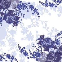 Servietten 33x33 cm - Blue Roses
