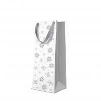 10 Geschenktaschen - Glitter Snowflakes silver