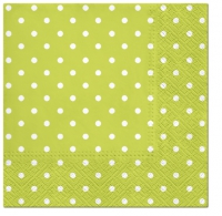Servietten 25x25 cm - Dots green