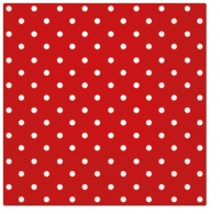Serviettes 25x25 cm - Dots red