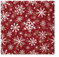 Servetten 25x25 cm - Christmas Snowflakes red