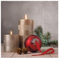 Napkins 33x33 cm - Candles with a Bauble