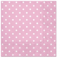Napkins 33x33 cm - Dots light pink
