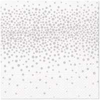 Napkins 33x33 cm - Confetti (silver)