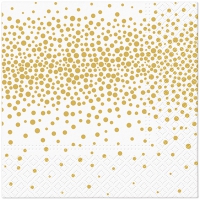 Servetten 33x33 cm - Confetti gold