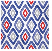Serviettes 33x33 cm - Watercolor Rhombus BLUE