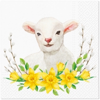 Serviettes 33x33 cm - Lamb with Wreath