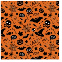 Servietten 33x33 cm - Halloween Pattern orange