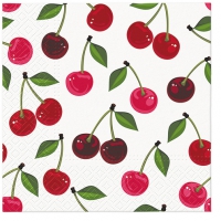 Servietten 33x33 cm - Cherries Pattern