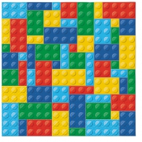 Napkins 33x33 cm - Colorful Bricks