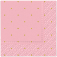 Serwetki 33x33 cm - Golden Dots light pink