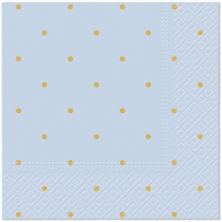 Servietten 33x33 cm - Golden Dots light blue