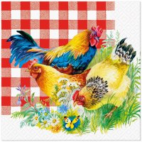 Napkins 33x33 cm - Chicken Couple