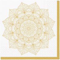 Napkins 33x33 cm - Mandala Golden