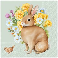 Napkins 33x33 cm - Festive Bunny Print