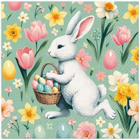 Serviettes 33x33 cm - Bunny Joy Pattern