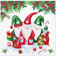 Serviettes 33x33 cm - Christmas Gnomes
