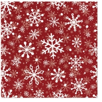 Serwetki 33x33 cm - Christmas Snowflakes red
