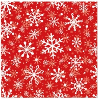 Napkins 33x33 cm - Christmas Snowflakes light red