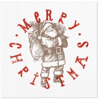 Servietten 33x33 cm - Santas Stamp