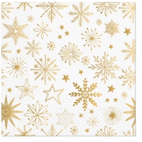 Napkins 33x33 cm - Shiny snowflakes