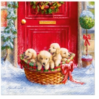 餐巾33x33厘米 - Christmas puppies