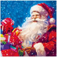 Servilletas 33x33 cm - Santa Claus With Gift Boxes