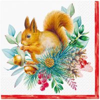 Servietten 33x33 cm - Vintage Squirrel Joy