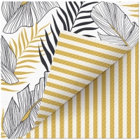 餐巾33x33厘米 - Exotic Leaves Stripe