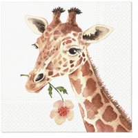 Tovaglioli 33x33 cm - Giraffe with Flower