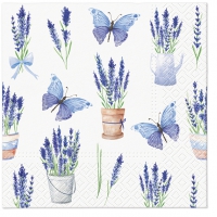 Serviettes 33x33 cm - Lavender Butterflies