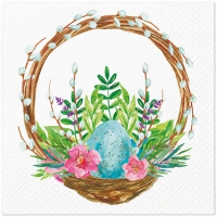 Servietten 33x33 cm - Easter basket catkins