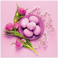 Serviettes 33x33 cm - Purple Easter