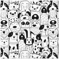 餐巾33x33厘米 - Dogs Symphony