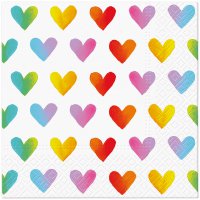 Tovaglioli 33x33 cm - Rainbow Hearts